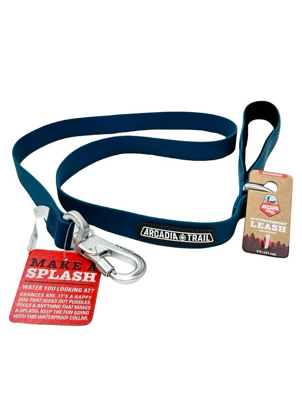Arcadia Trail Active Comfort Waterproof Dog Leash 4ft Teal NWT